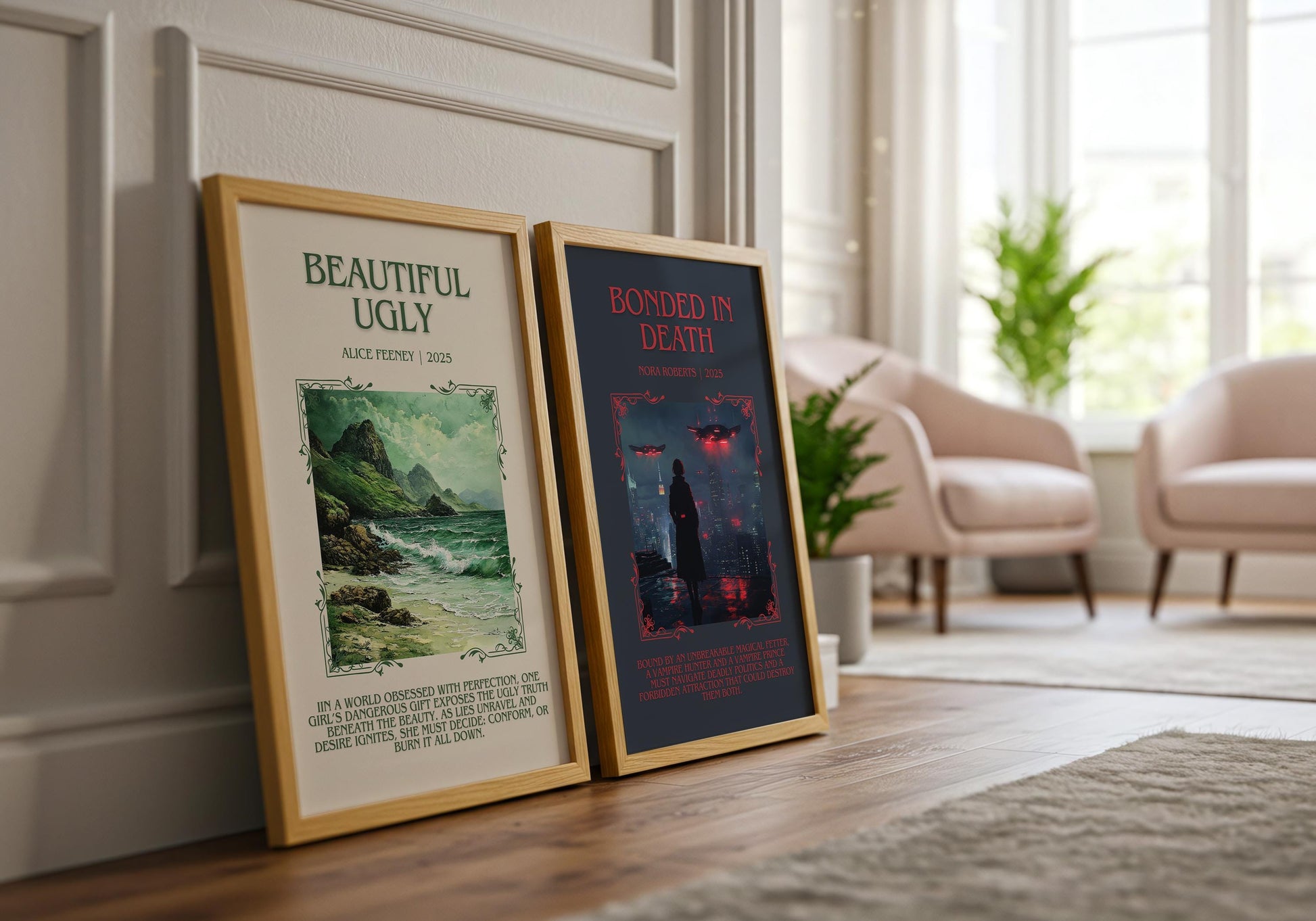 Bonded In Death by Nora Roberts Descriptive, High Quality Poster Print.Free Delivery Wall Art.Author&Blurb Book Artwork. Book Summary Gift
