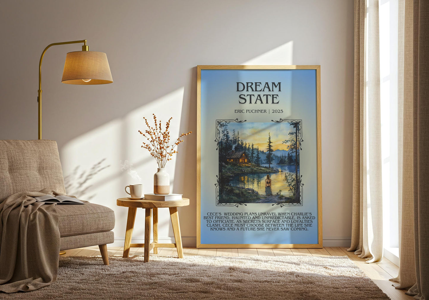 Dream State by Eric Puchner Descriptive, High Quality Poster Print.Free Delivery Wall Art.Author&Blurb Book Artwork. Book Summary Gift