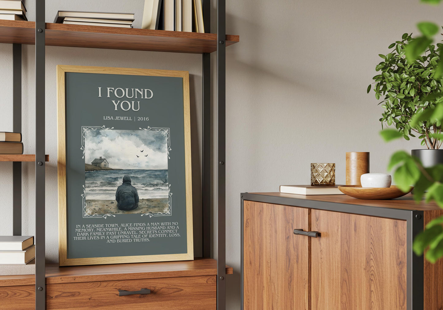 I Found You by Lisa Jewell Descriptive, High Quality Poster Print.Free Delivery Wall Art.Author&Blurb Book Artwork. Book Gift