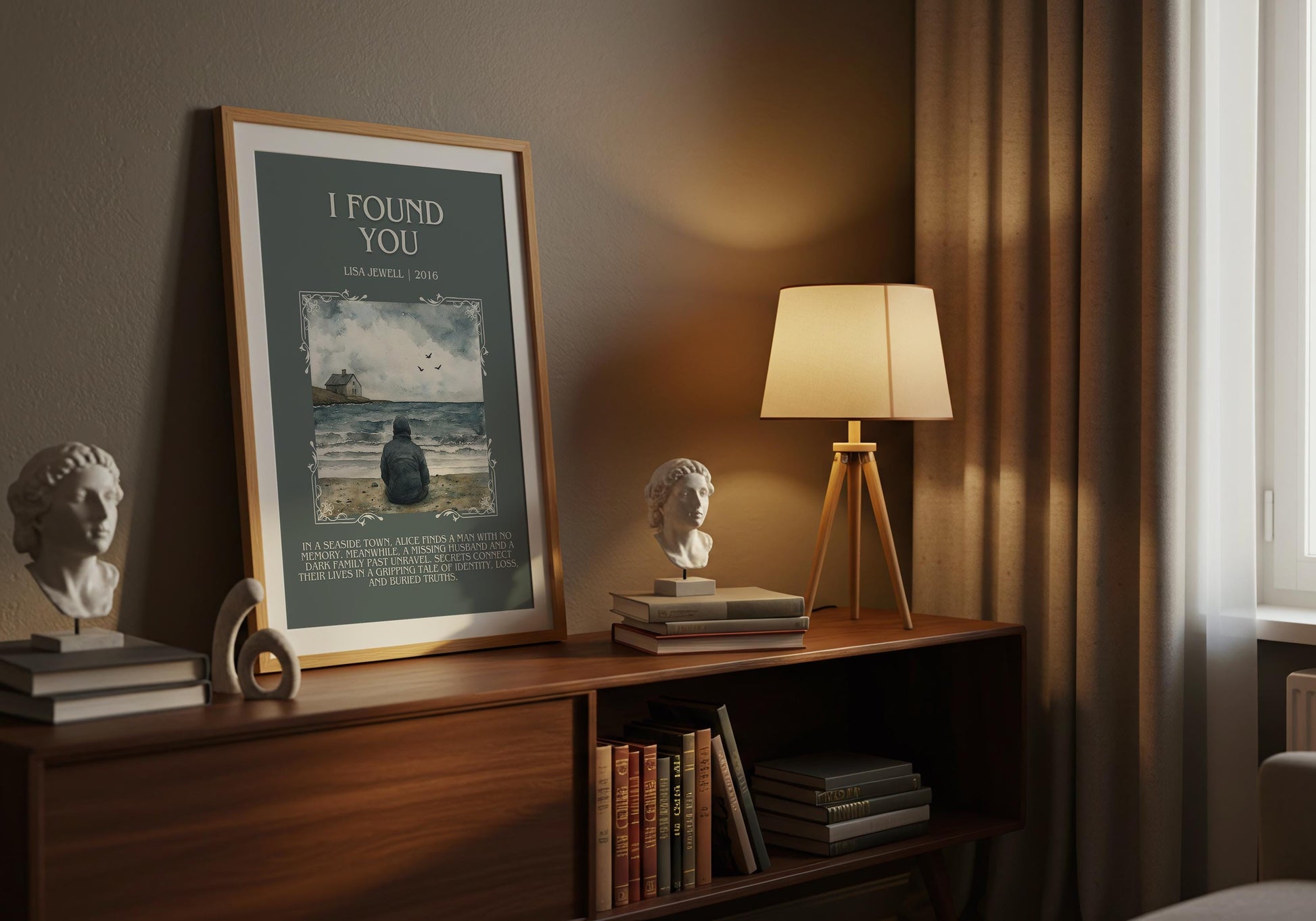 I Found You by Lisa Jewell Descriptive, High Quality Poster Print.Free Delivery Wall Art.Author&Blurb Book Artwork. Book Gift