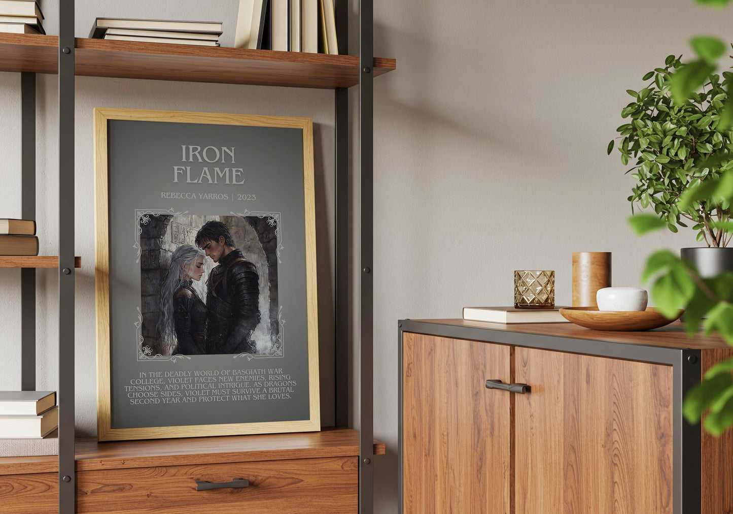Iron Flame by Rebecca Yarros Descriptive, High Quality Poster Print.Free Delivery Wall Art.Author&Blurb Book Artwork. Book Gift
