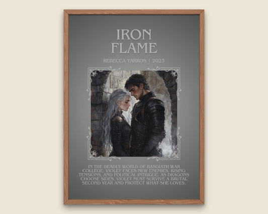 Iron Flame by Rebecca Yarros Descriptive, High Quality Poster Print.Free Delivery Wall Art.Author&Blurb Book Artwork. Book Gift