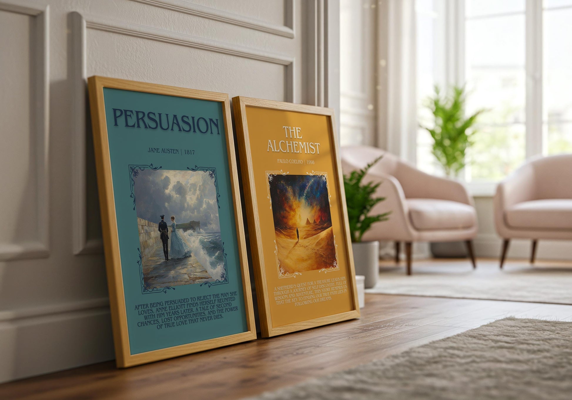 Persuasion by Jane Austen Descriptive, High Quality Poster Print.Free Delivery Wall Art.Author&Blurb Book Artwork. Book Summary Gift