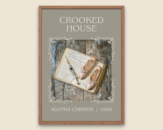 Crooked House by Agatha Christie High Quality Poster Print. Free Delivery Wall Art. Author & Blurb Book / Novel Minimalist Art Gift Decor