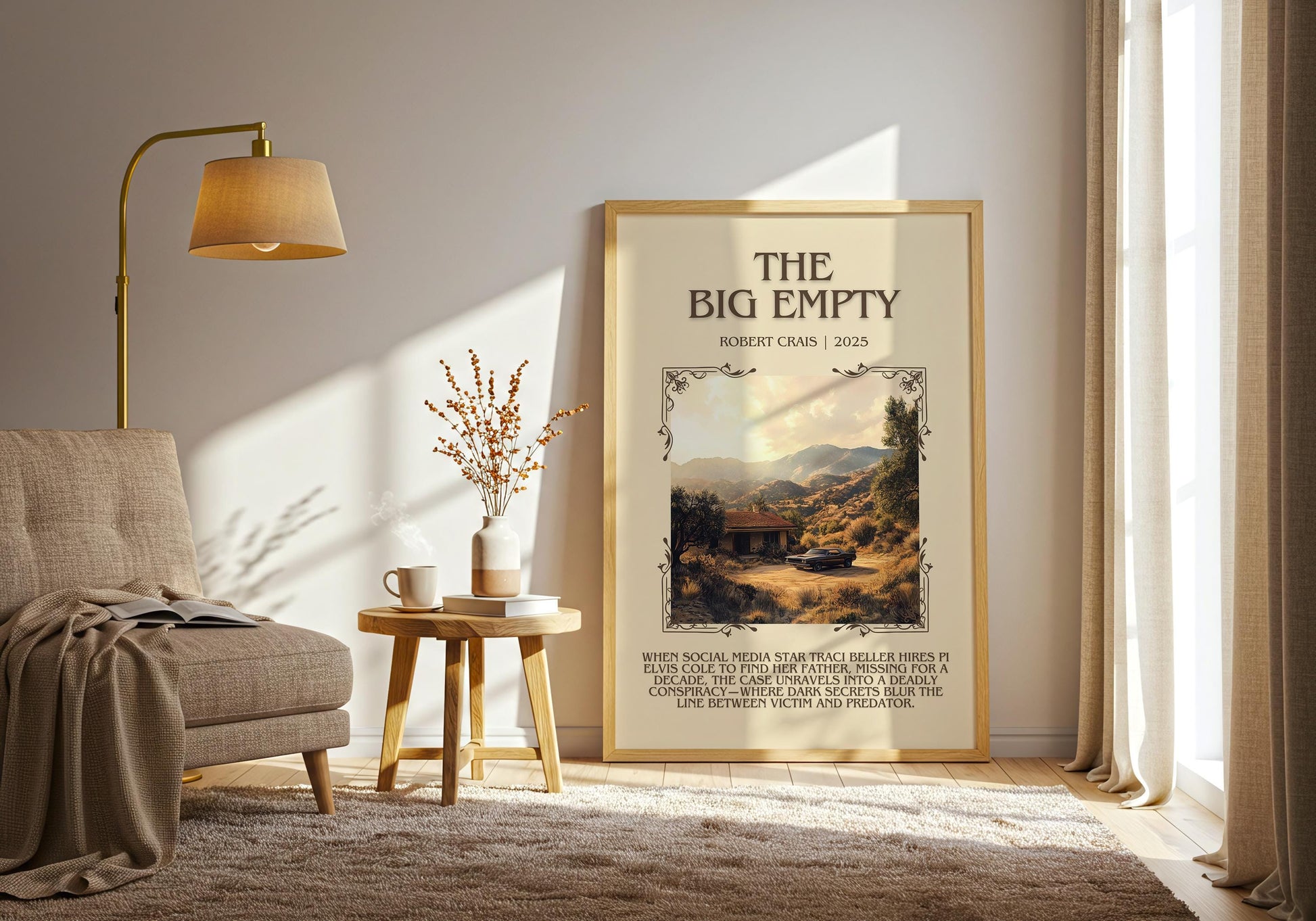 The Big Empty by Robert Crais Descriptive, High Quality Poster Print.Free Delivery Wall Art.Author&Blurb Book Artwork. Book Summary Gift