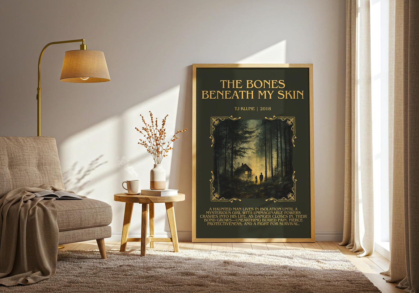The Bones Beneath My Skin by by TJ Klune Descriptive,High Quality Poster Print.Free Delivery Wall Art.Author&Blurb Book Artwork.Summary Gift