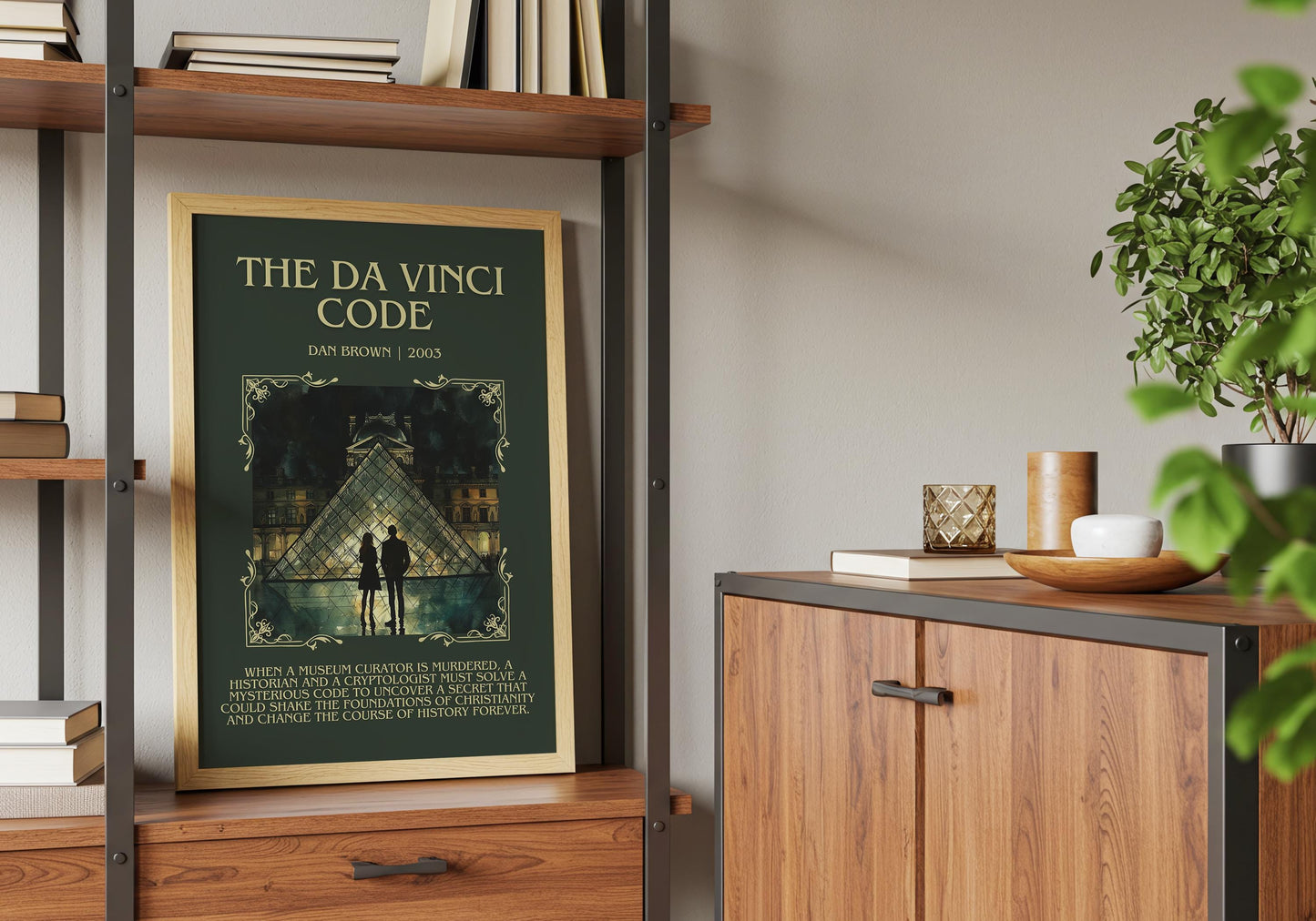 The Da Vinci Code by Dan Brown Descriptive, High Quality Poster Print.Free Delivery Wall Art.Author&Blurb Book Artwork. Book Summary Gift
