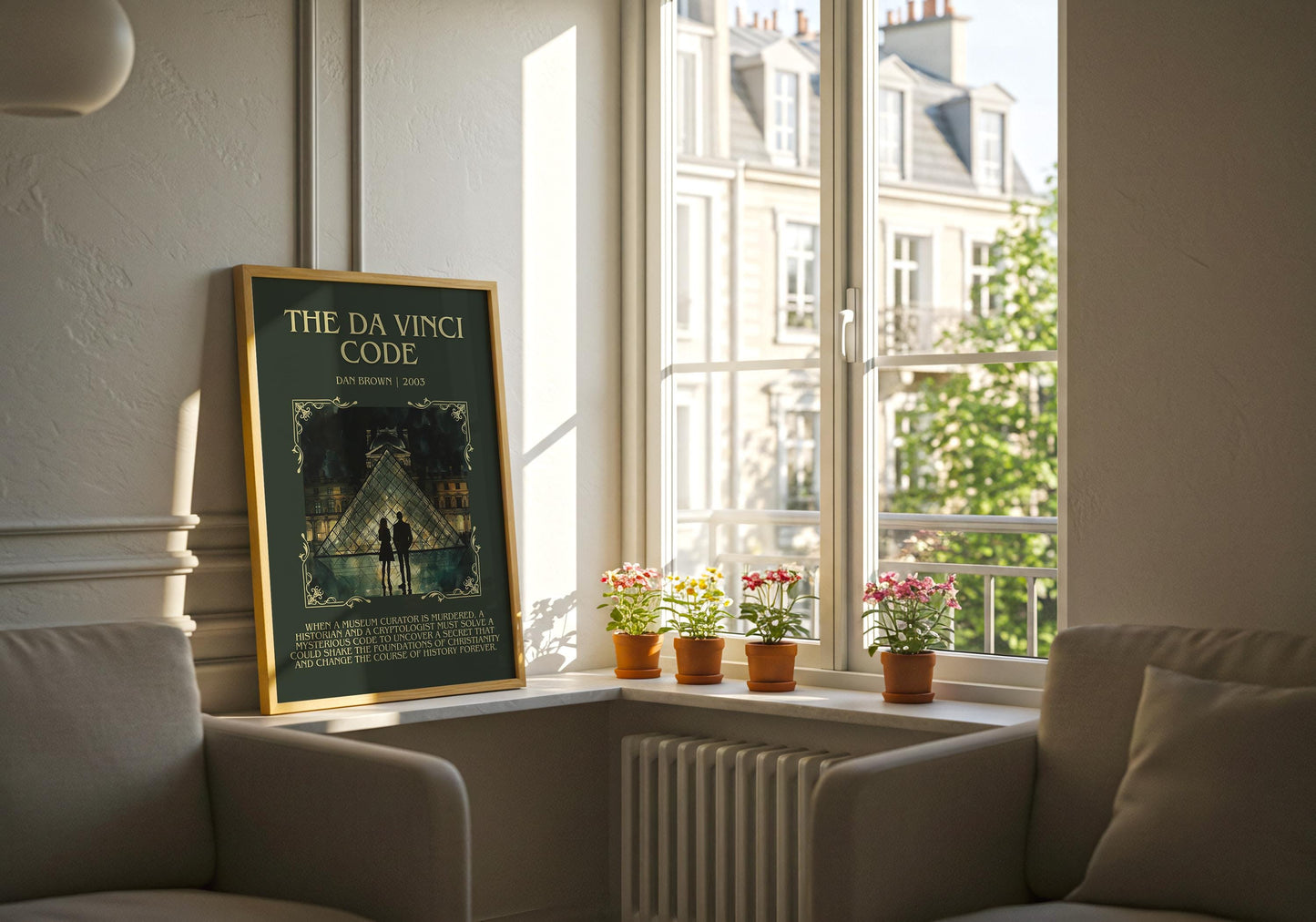 The Da Vinci Code by Dan Brown Descriptive, High Quality Poster Print.Free Delivery Wall Art.Author&Blurb Book Artwork. Book Summary Gift