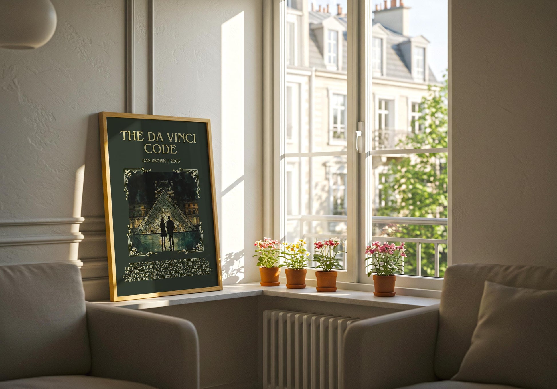 The Da Vinci Code by Dan Brown Descriptive, High Quality Poster Print.Free Delivery Wall Art.Author&Blurb Book Artwork. Book Summary Gift