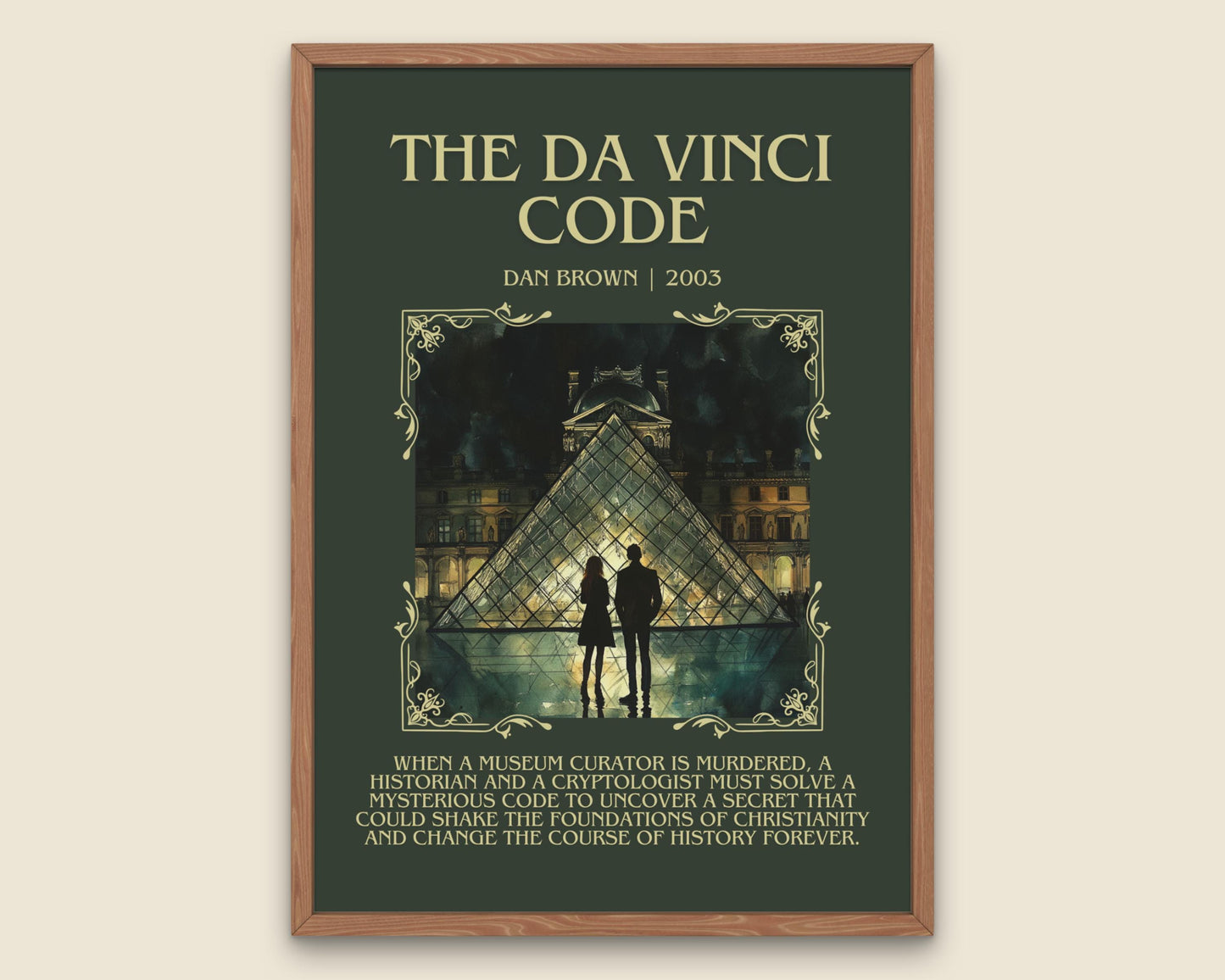 The Da Vinci Code by Dan Brown Descriptive, High Quality Poster Print.Free Delivery Wall Art.Author&Blurb Book Artwork. Book Summary Gift