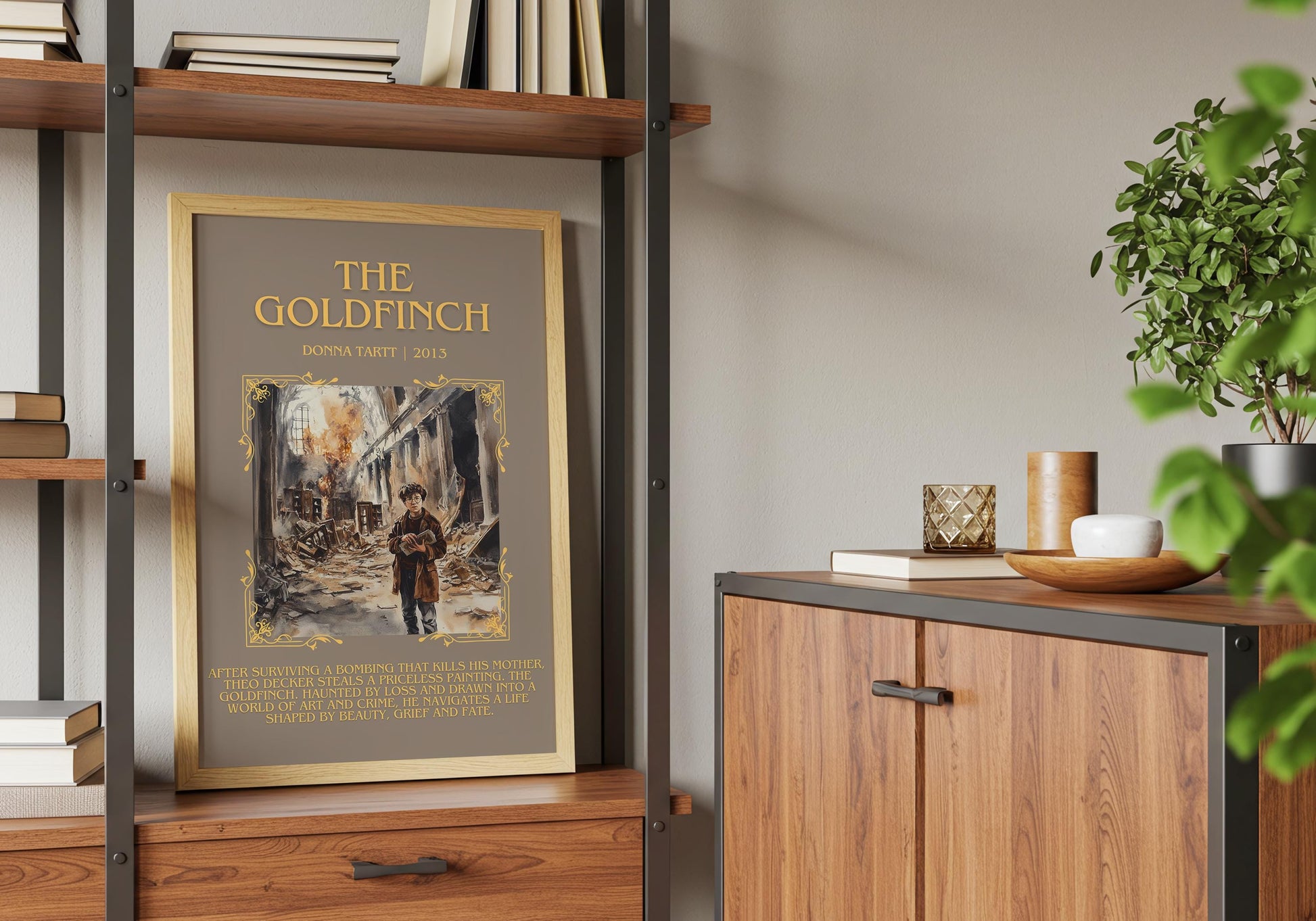 The Goldfinch by Donna Tartt Descriptive, High Quality Poster Print.Free Delivery Wall Art.Author&Blurb Book Artwork. Summary Gift