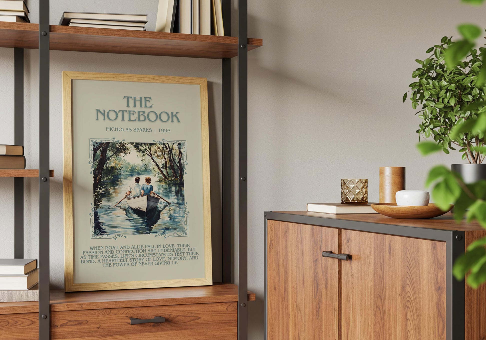 The Notebook by Nicholas Sparks Descriptive, High Quality Poster Print.Free Delivery Wall Art.Author&Blurb Book Artwork. Summary Gift