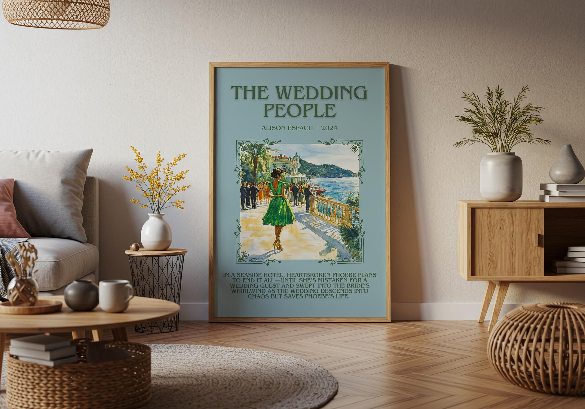 The Wedding People by Alison Espach Descriptive, High Quality Poster Print.Free Delivery Wall Art.Author&Blurb Book Artwork. Summary Gift