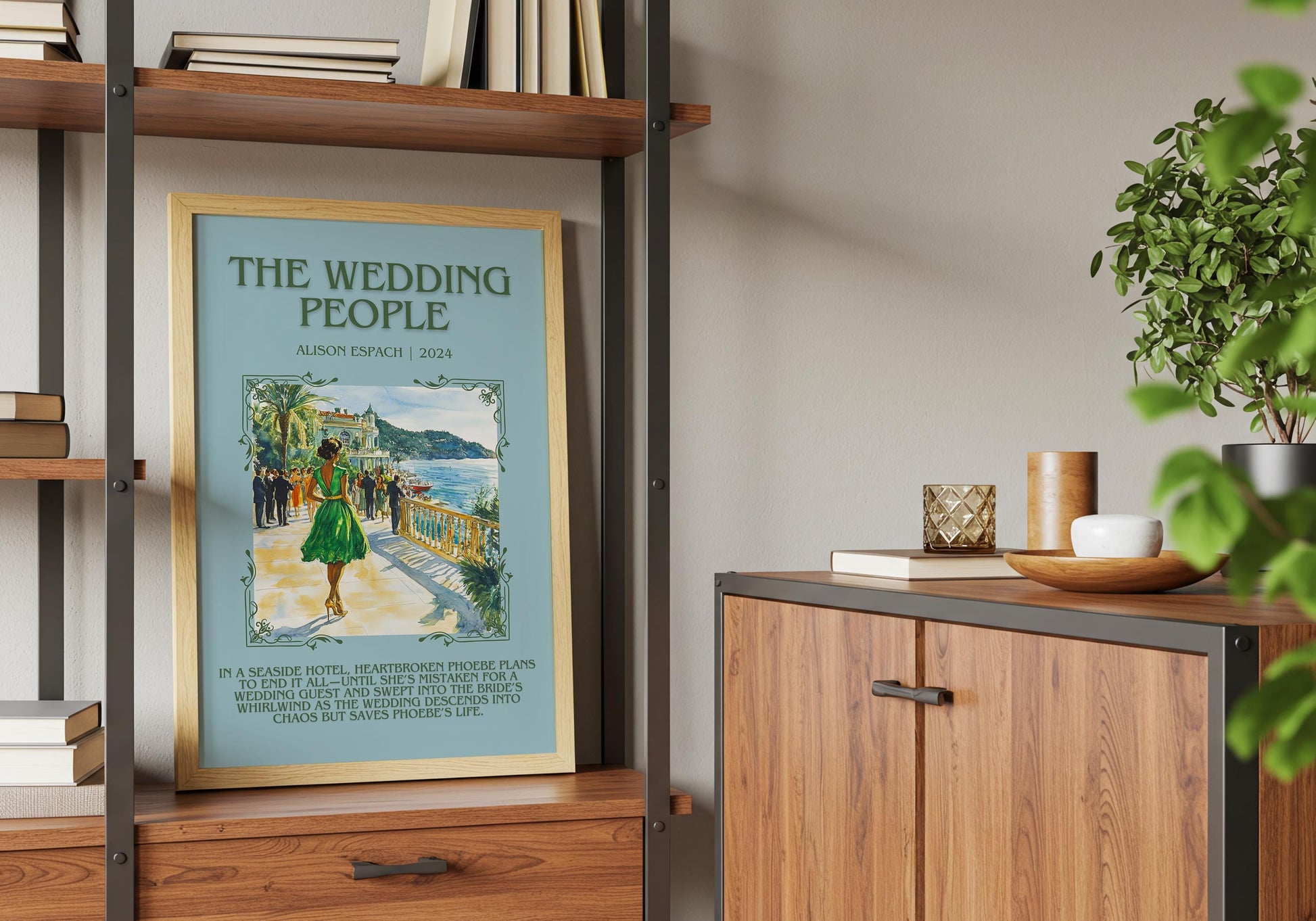 The Wedding People by Alison Espach Descriptive, High Quality Poster Print.Free Delivery Wall Art.Author&Blurb Book Artwork. Summary Gift