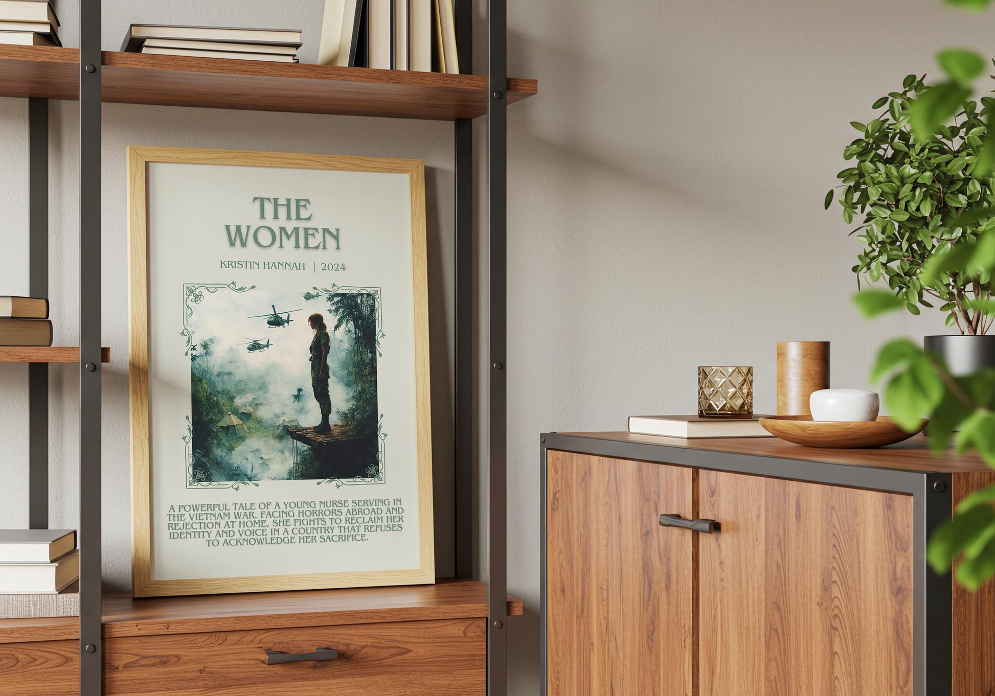 The Women by Kristin Hannah Descriptive, High Quality Poster Print.Free Delivery Wall Art.Author&Blurb Book Artwork. Summary Gift