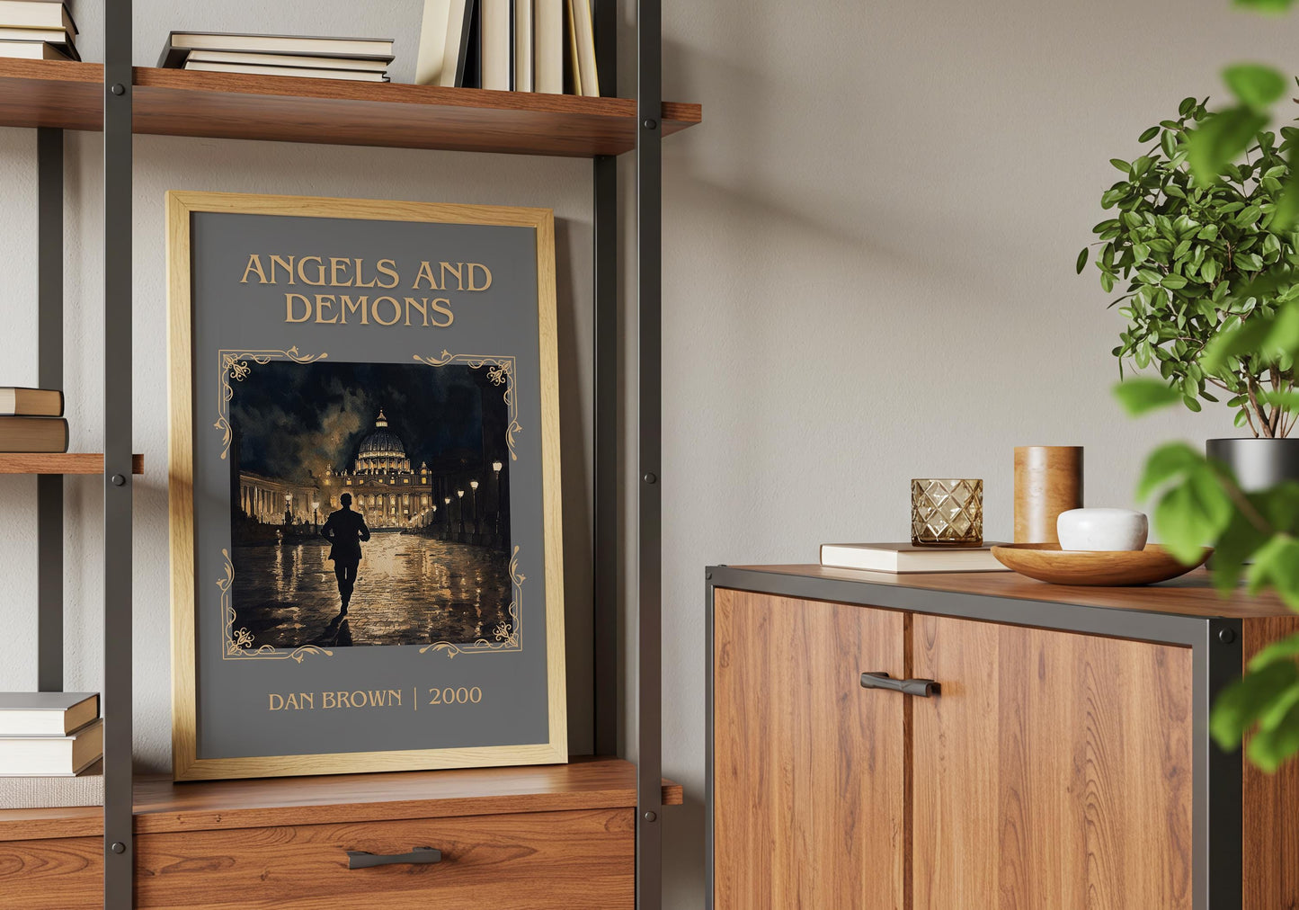 Angels and Demons by Dan Brown High Quality Poster Print. Free Delivery Wall Art-Author & Blurb Book/Novel Minimalist Novel Art Gift