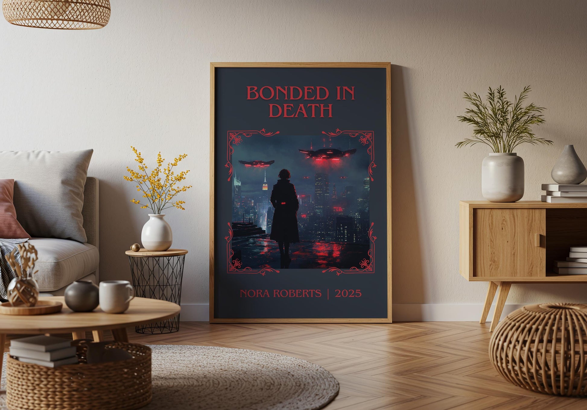 Bonded In Death by Nora Roberts High Quality Poster Print. Free Delivery Wall Art-Author & Blurb Book/Novel Minimalist Novel Art Gift