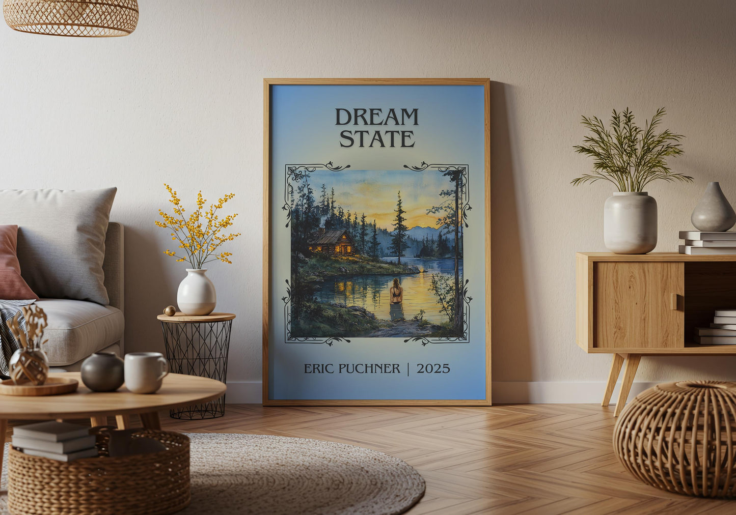 Dream State by Eric Puchner High Quality Poster Print. Free Delivery Wall Art-Author & Blurb Book/Novel Minimalist Novel Art Gift