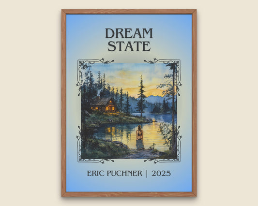 Dream State by Eric Puchner High Quality Poster Print. Free Delivery Wall Art-Author & Blurb Book/Novel Minimalist Novel Art Gift