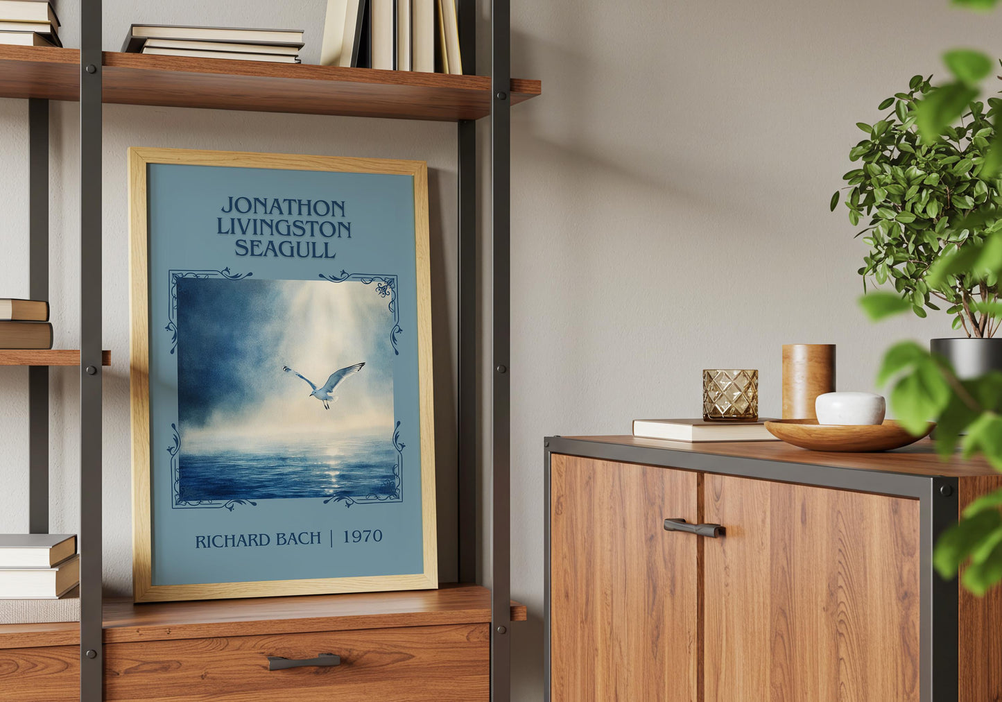 Jonathan Livingston Seagull by Richard Bach High Quality Poster Print.Free Delivery Wall Art-Author & Blurb Book/Novel Minimalist Novel Gift