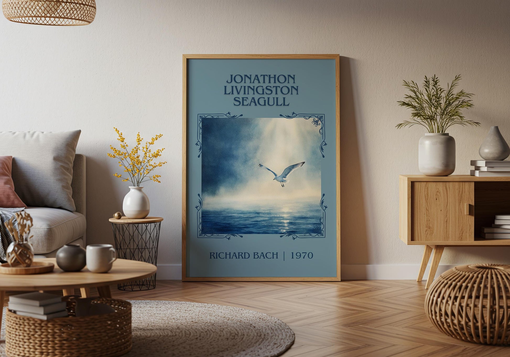 Jonathan Livingston Seagull by Richard Bach High Quality Poster Print.Free Delivery Wall Art-Author & Blurb Book/Novel Minimalist Novel Gift