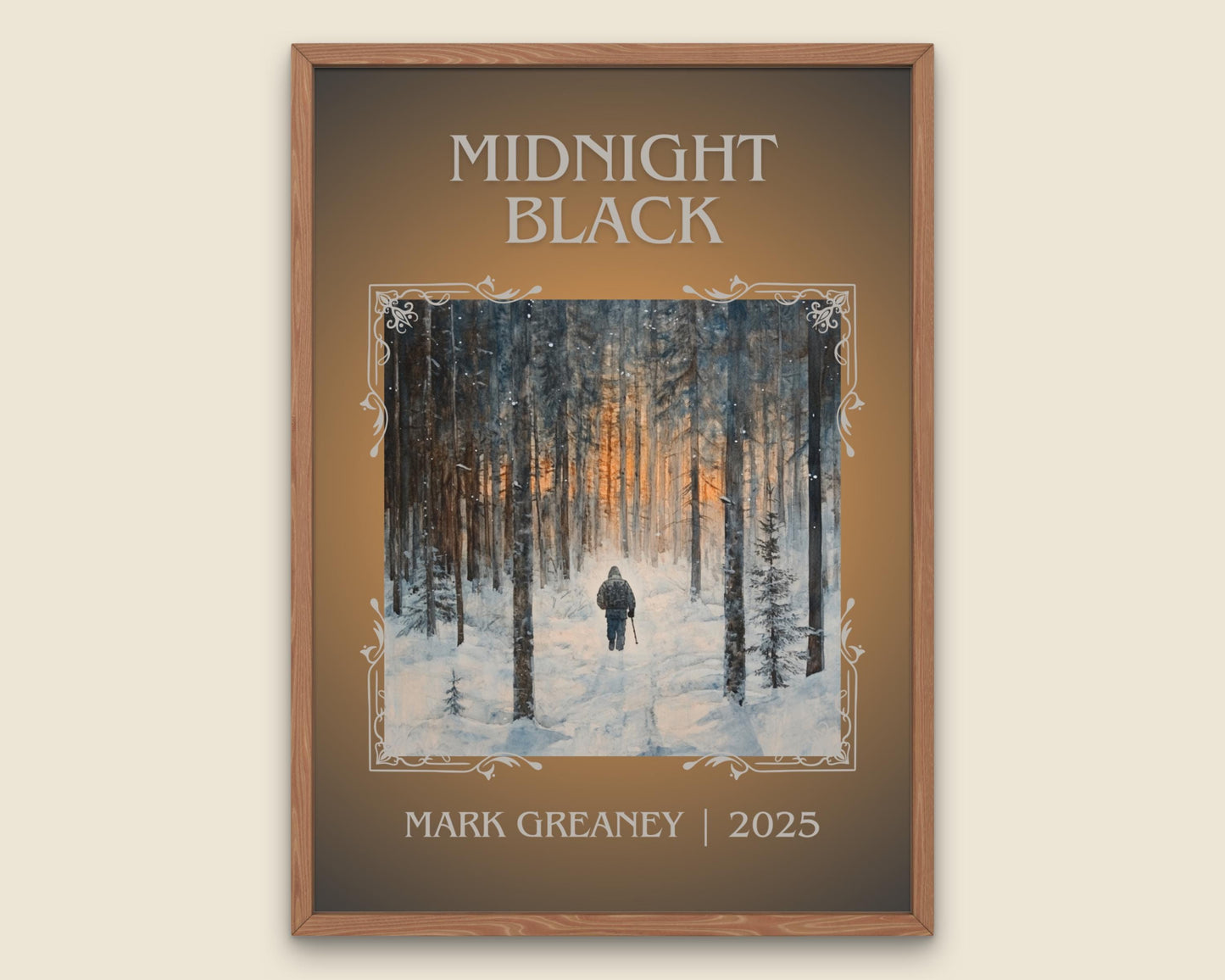 Midnight Black by Mark Greaney High Quality Poster Print. Free Delivery Wall Art-Author & Blurb Book/Novel Minimalist Novel Art Gift