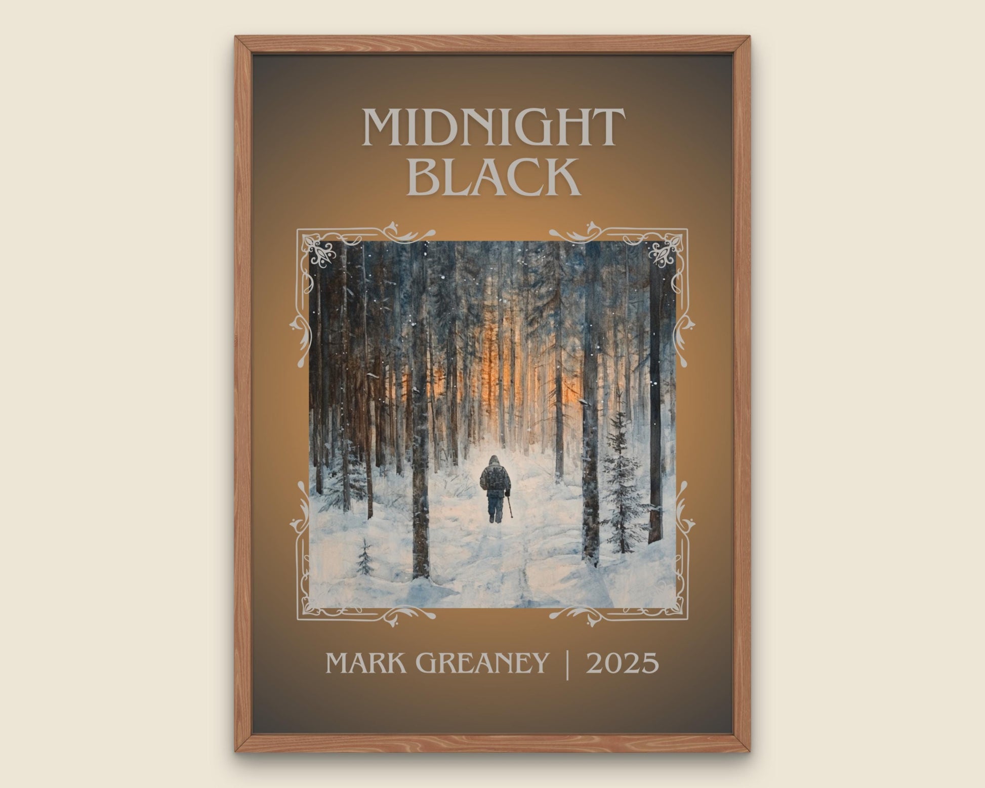 Midnight Black by Mark Greaney High Quality Poster Print. Free Delivery Wall Art-Author & Blurb Book/Novel Minimalist Novel Art Gift