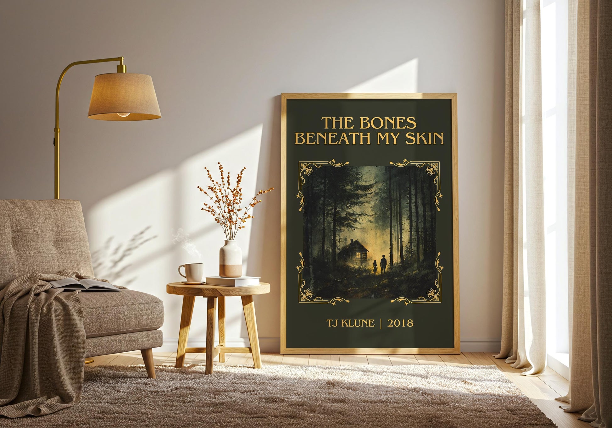 The Bones Beneath My Skin by TJ Klune High Quality Poster Print. Fast, Free Delivery Wall Art. Author, Title Book/Novel Artwork. Minimalist