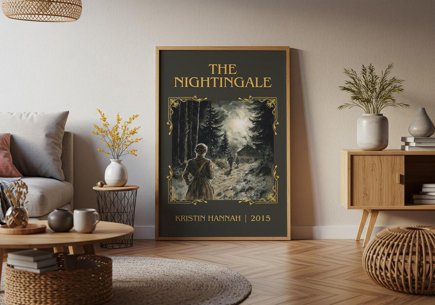 The Nightingale by Kristin Hannah High Quality Poster Print. Fast, Free Delivery Wall Art. Author, Title Book/Novel Artwork. Minimalist