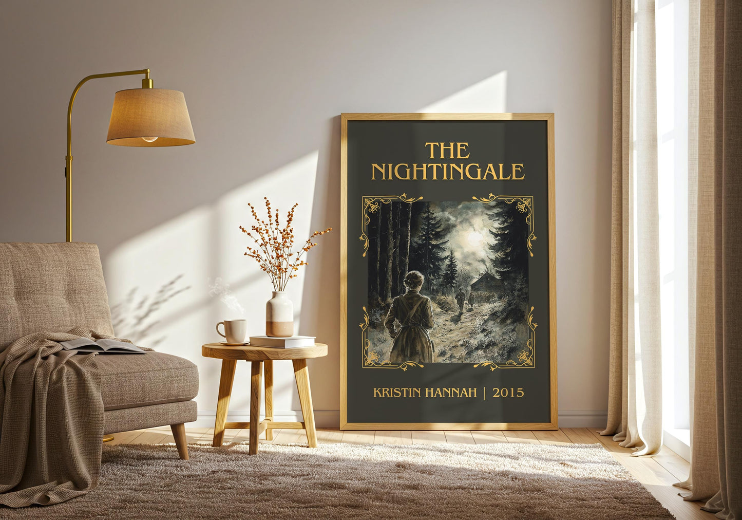 The Nightingale by Kristin Hannah High Quality Poster Print. Fast, Free Delivery Wall Art. Author, Title Book/Novel Artwork. Minimalist