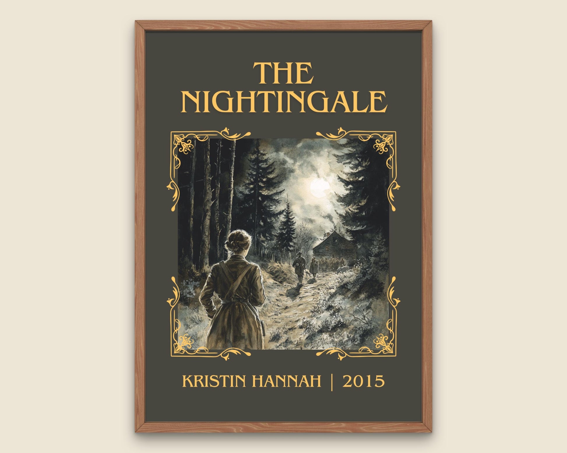 The Nightingale by Kristin Hannah High Quality Poster Print. Fast, Free Delivery Wall Art. Author, Title Book/Novel Artwork. Minimalist