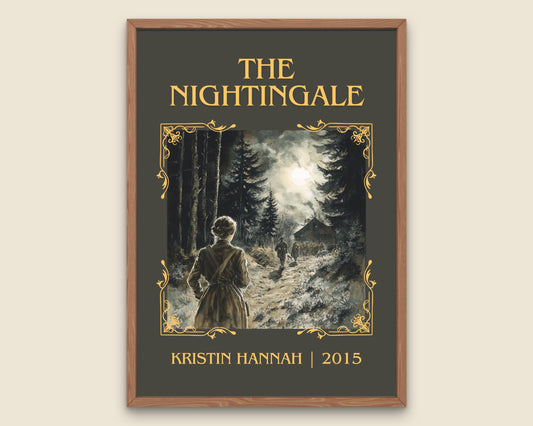 The Nightingale by Kristin Hannah High Quality Poster Print. Fast, Free Delivery Wall Art. Author, Title Book/Novel Artwork. Minimalist