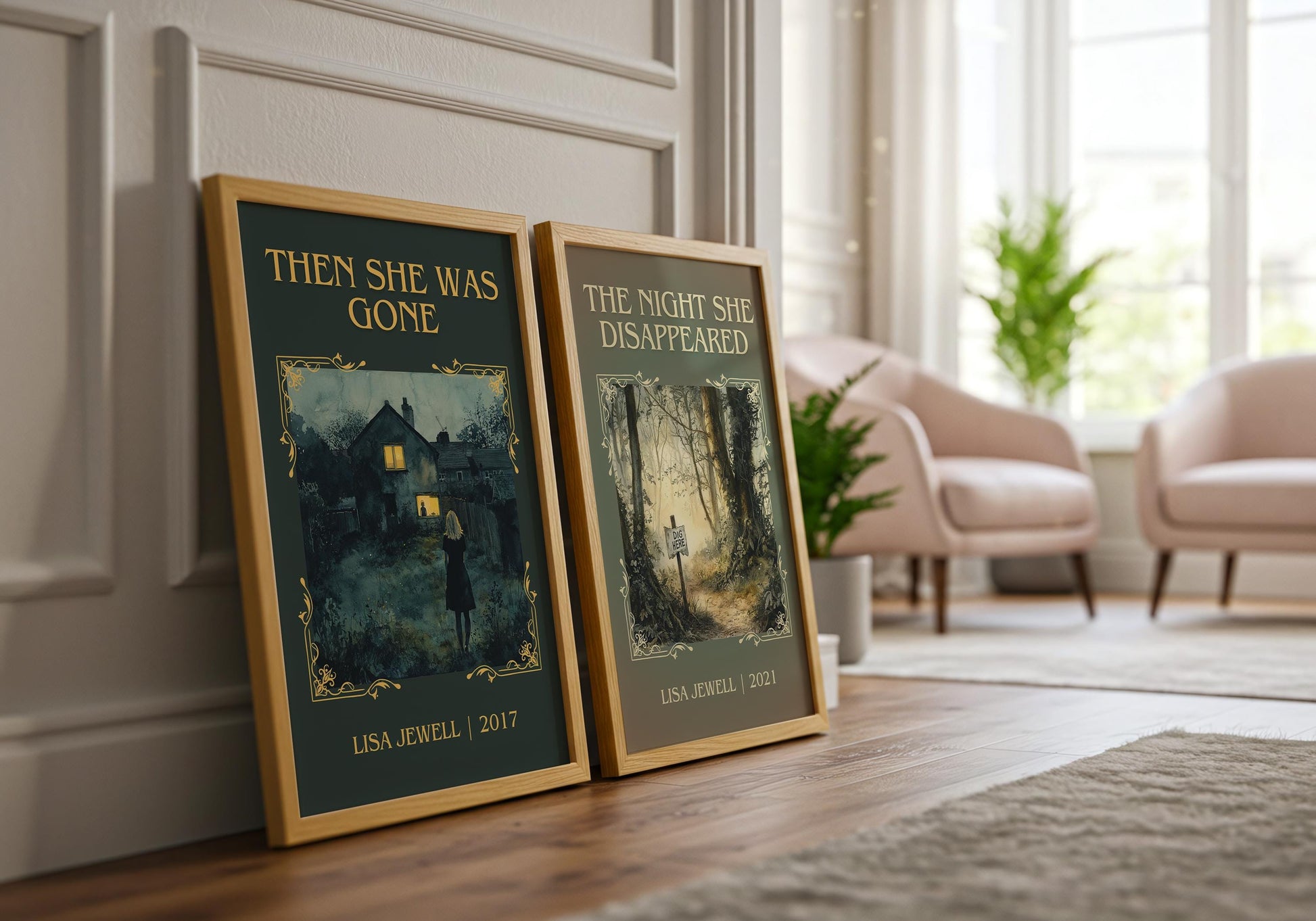 Then She Was Gone by Lisa Jewell High Quality Poster Print. Fast-Free Delivery Wall Art. Author, Title Book/Novel Artwork.Minimalist