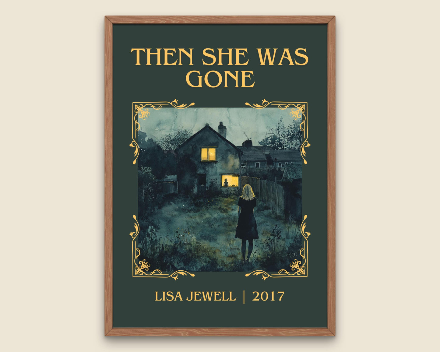 Then She Was Gone by Lisa Jewell High Quality Poster Print. Fast-Free Delivery Wall Art. Author, Title Book/Novel Artwork.Minimalist