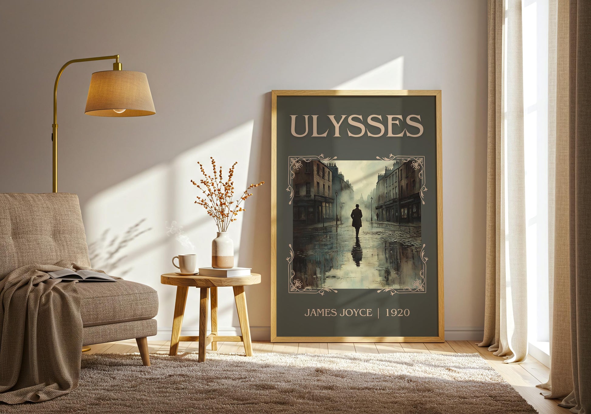 Ulysses by James Joyce High Quality Poster Print. Fast-Free Delivery Wall Art. Author, Title Book/Novel Artwork.Minimalist Gift Art Home