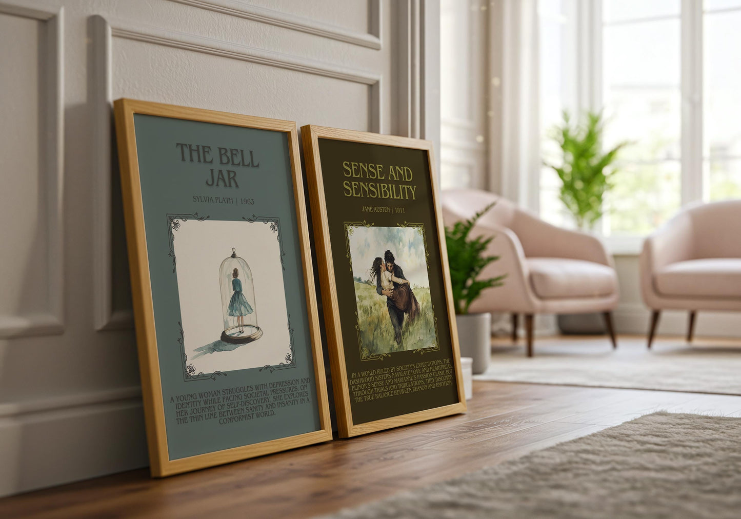 The Bell Jar by Sylvia Plath Descriptive, High Quality Poster Print. Fast, Free Delivery Wall Art. Author and Blurb Book/Novel Artwork