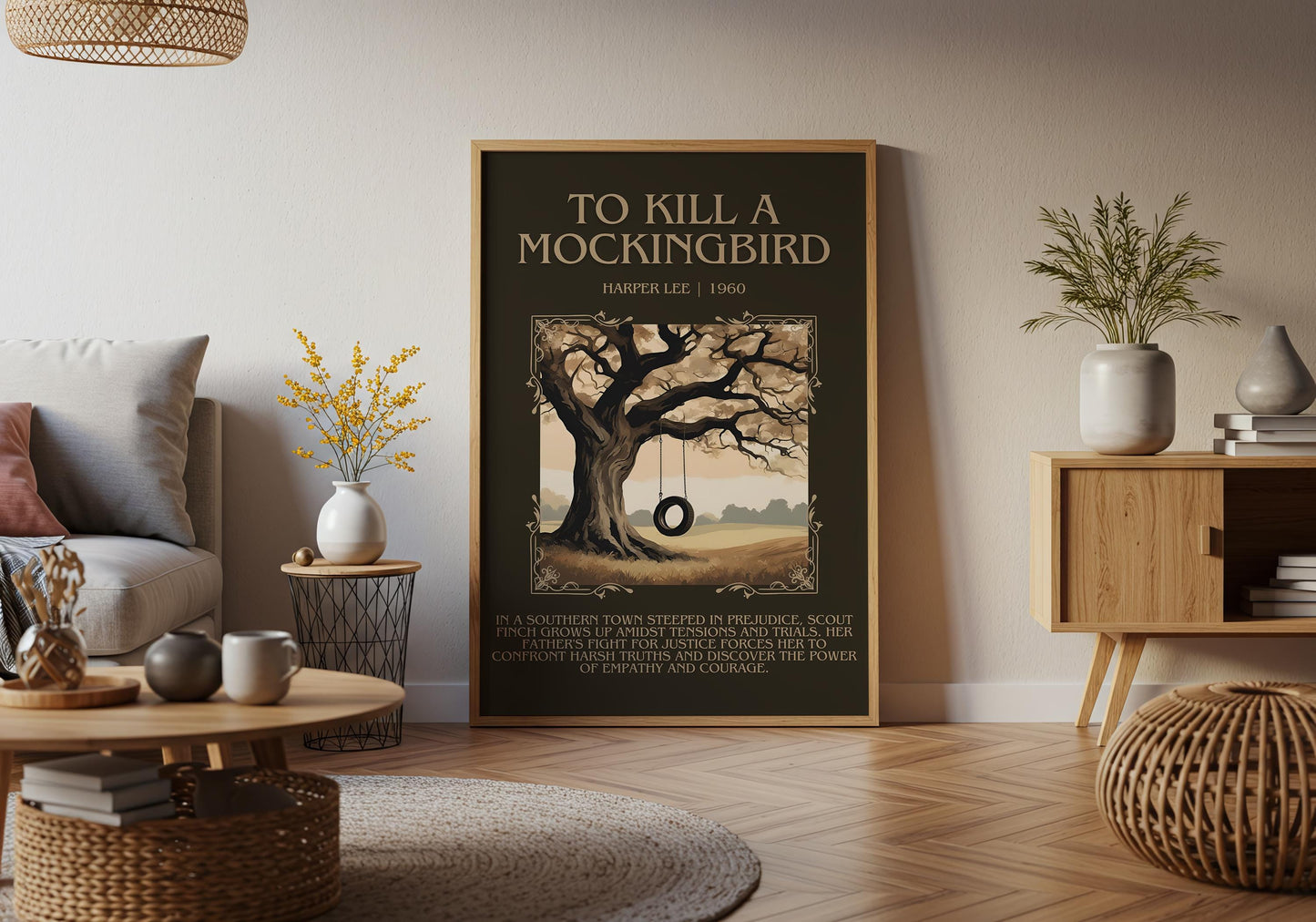 To Kill a Mockingbird by Harper Lee Descriptive, High Quality Poster Print. Free Delivery Wall Art. Author and Blurb Book/Novel Artwork
