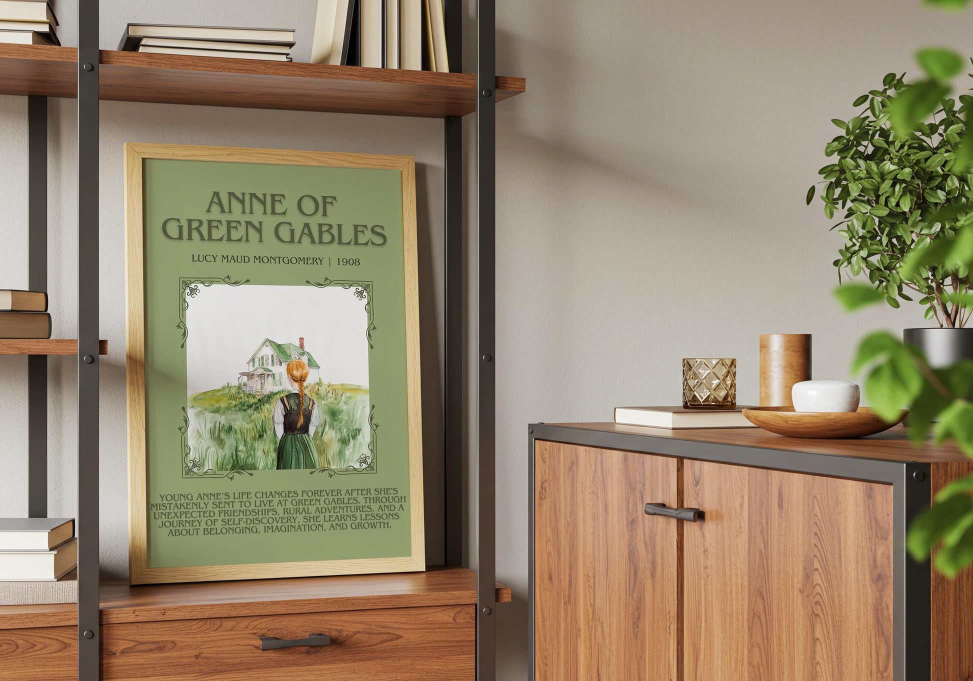 Anne Of Green Gables by Lucy Maud Montgomery Descriptive, High Quality Poster Print. Free Delivery Wall Art. Author and Blurb Book Artwork