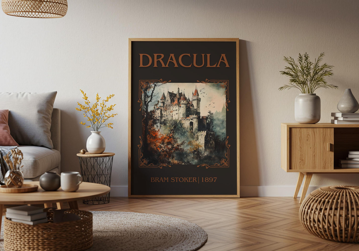 Dracula by Bram Stoker High Quality Poster Print. Fast, Free Delivery Wall Art. Author, Title and Blurb Book/Novel Artwork