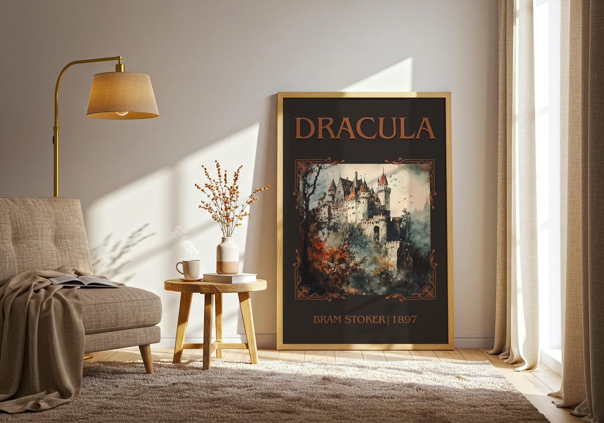 Dracula by Bram Stoker High Quality Poster Print. Fast, Free Delivery Wall Art. Author, Title and Blurb Book/Novel Artwork