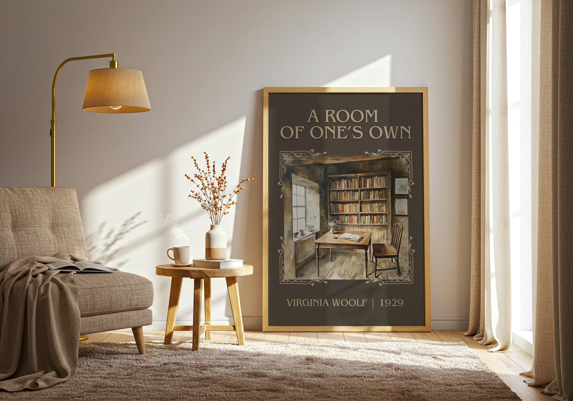 A Room Of One's Own by Virginia Woolf High Quality Poster Print. Free Delivery Wall Art. Author and Blurb Book/Novel Artwork