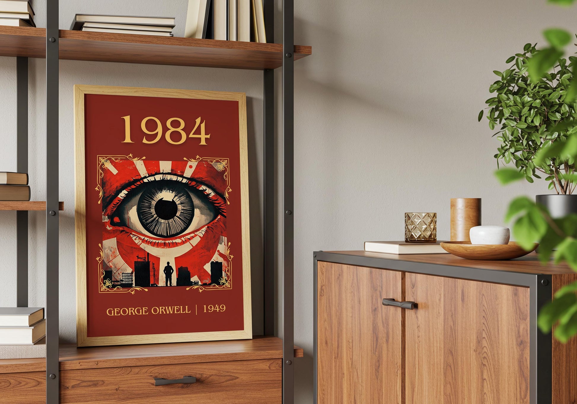 1984 by George Orwell High Quality Poster Print. Fast, Free Delivery Wall Art. Author and Blurb Book/Novel Artwork. Free Custom