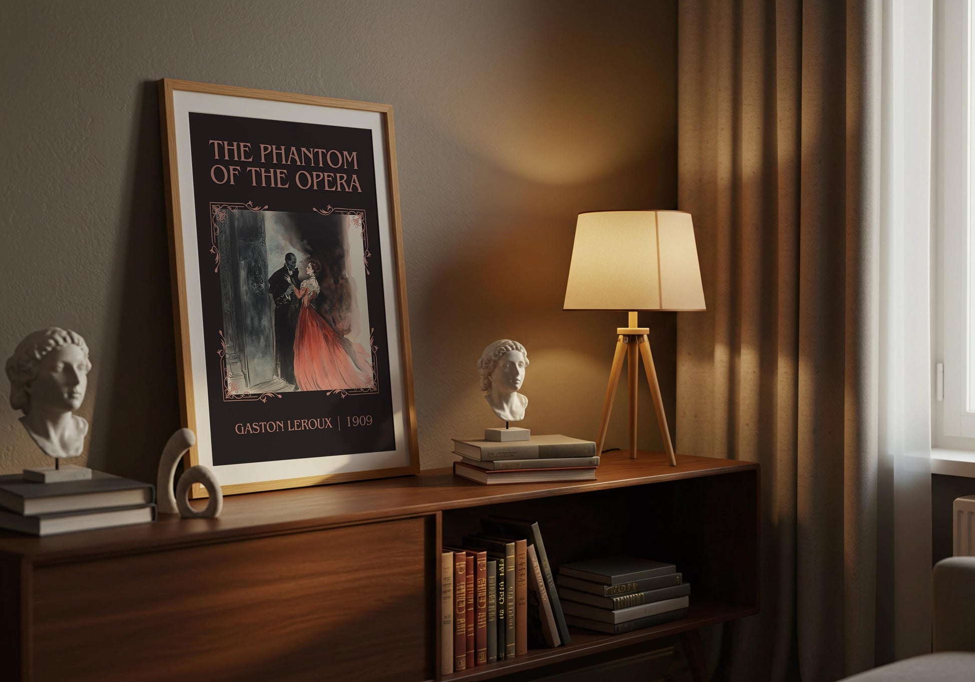 The Phantom Of The Opera by Gaston Leroux High Quality Poster Print. Fast Delivery Wall Art.Title,Author Book/Novel Artwork.Minimalist Clean