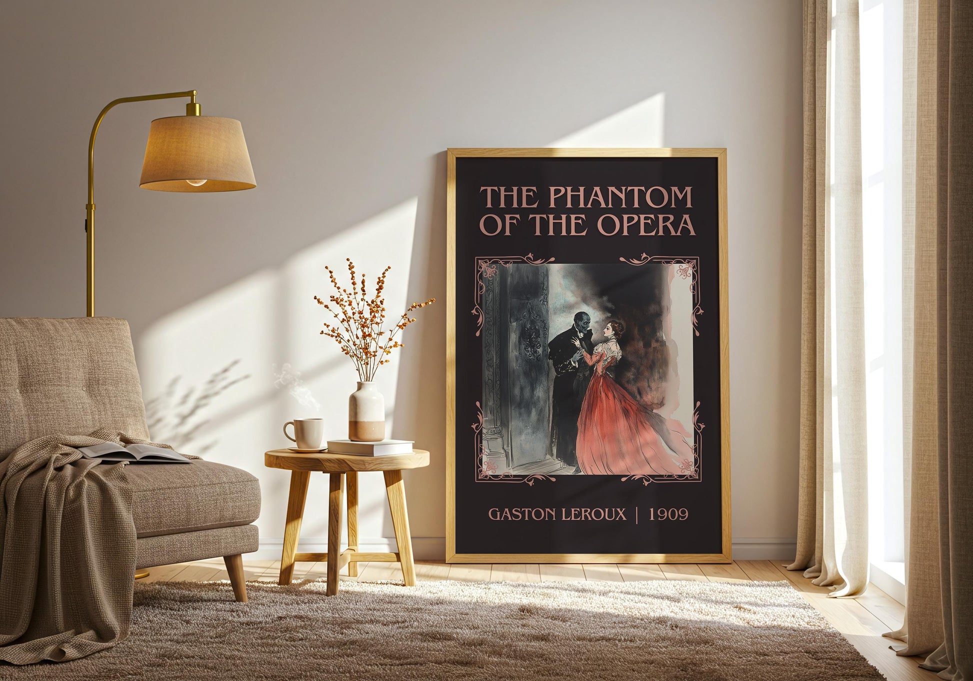 The Phantom Of The Opera by Gaston Leroux High Quality Poster Print. Fast Delivery Wall Art.Title,Author Book/Novel Artwork.Minimalist Clean