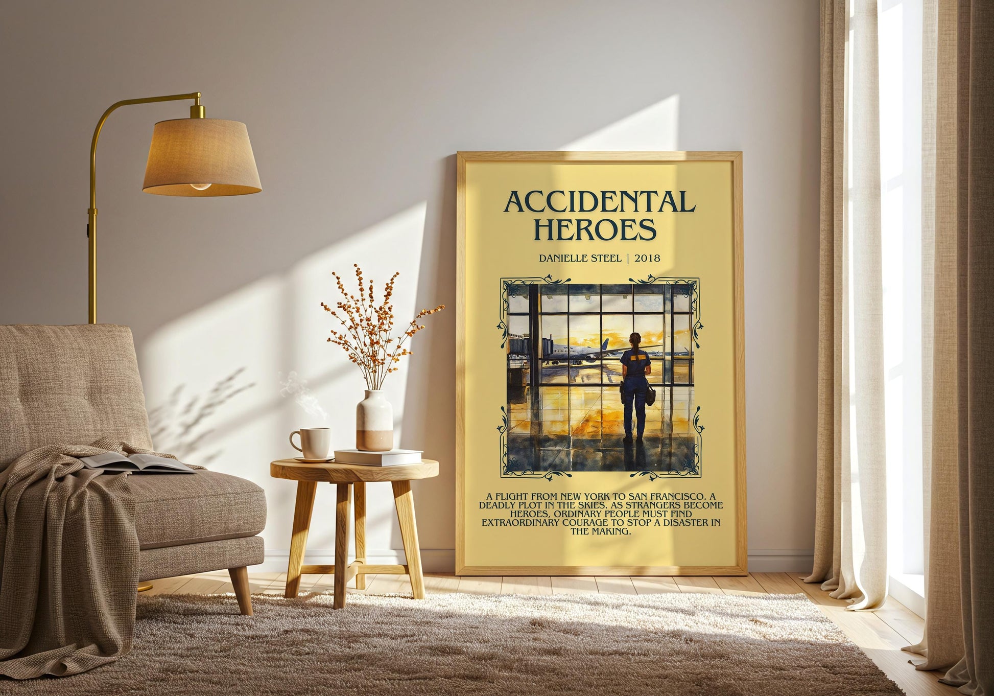 Accidental Heroes by Danielle Steel Descriptive, High Quality Poster Print.Free Delivery Wall Art.Author&Blurb Book Artwork. Novel Summary