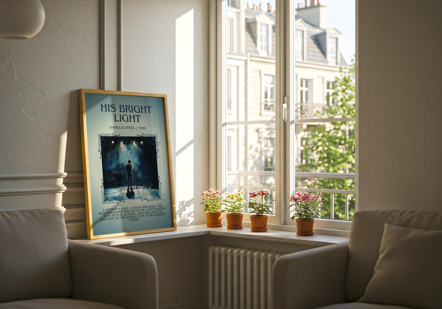 His Bright Light by Danielle Steel Descriptive, High Quality Poster Print.Free Delivery Wall Art.Author&Blurb Book Artwork. Novel Summary