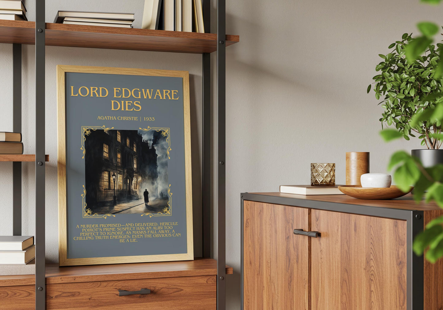 Lord Edgware Dies by Agatha Christie Descriptive, High Quality Poster Print.Free Delivery Wall Art.Author&Blurb Book Artwork. Novel Summary