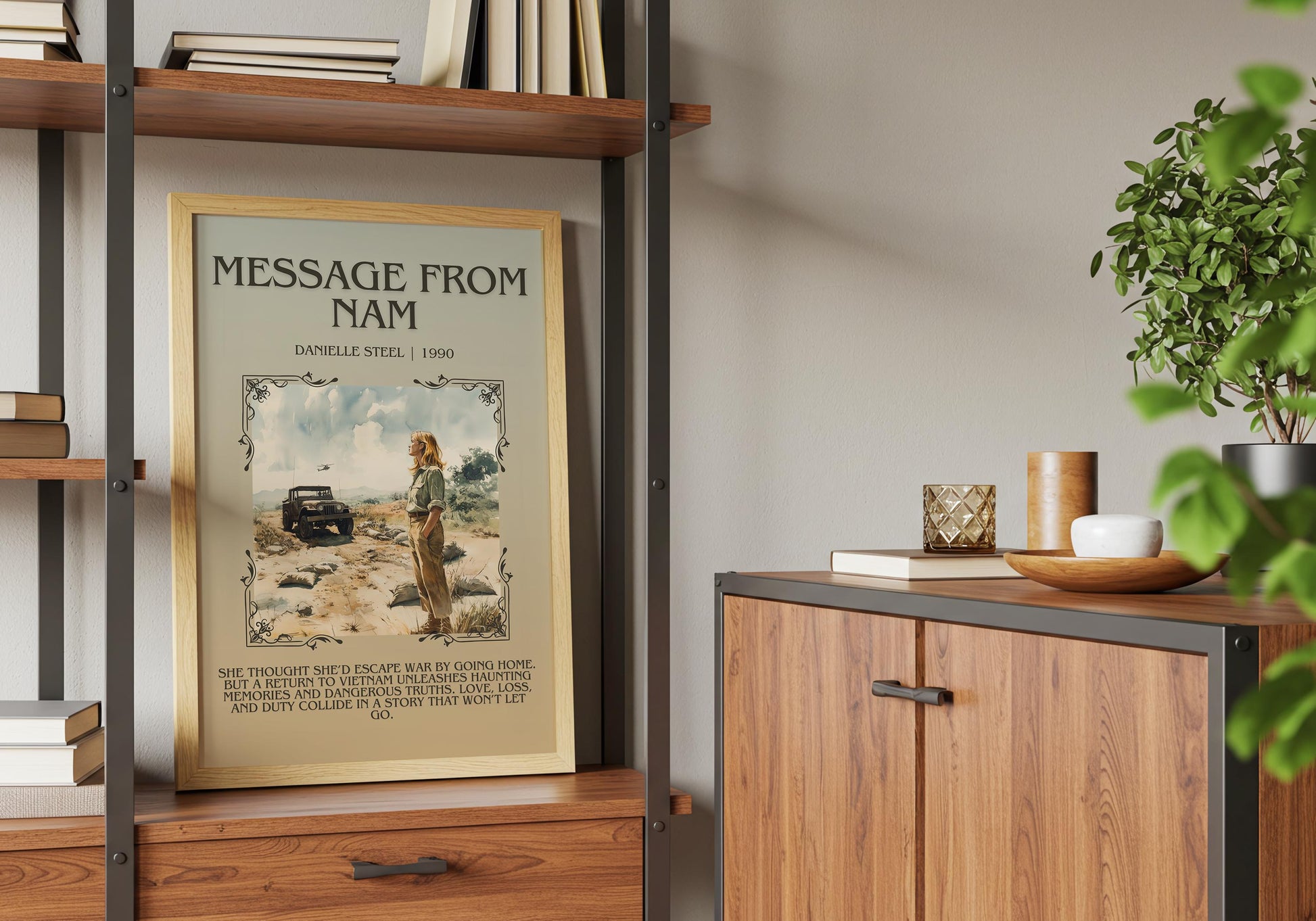 Message From Nam by Danielle Steel Descriptive, High Quality Poster Print.Free Delivery Wall Art.Author&Blurb Book Artwork. Novel Summary