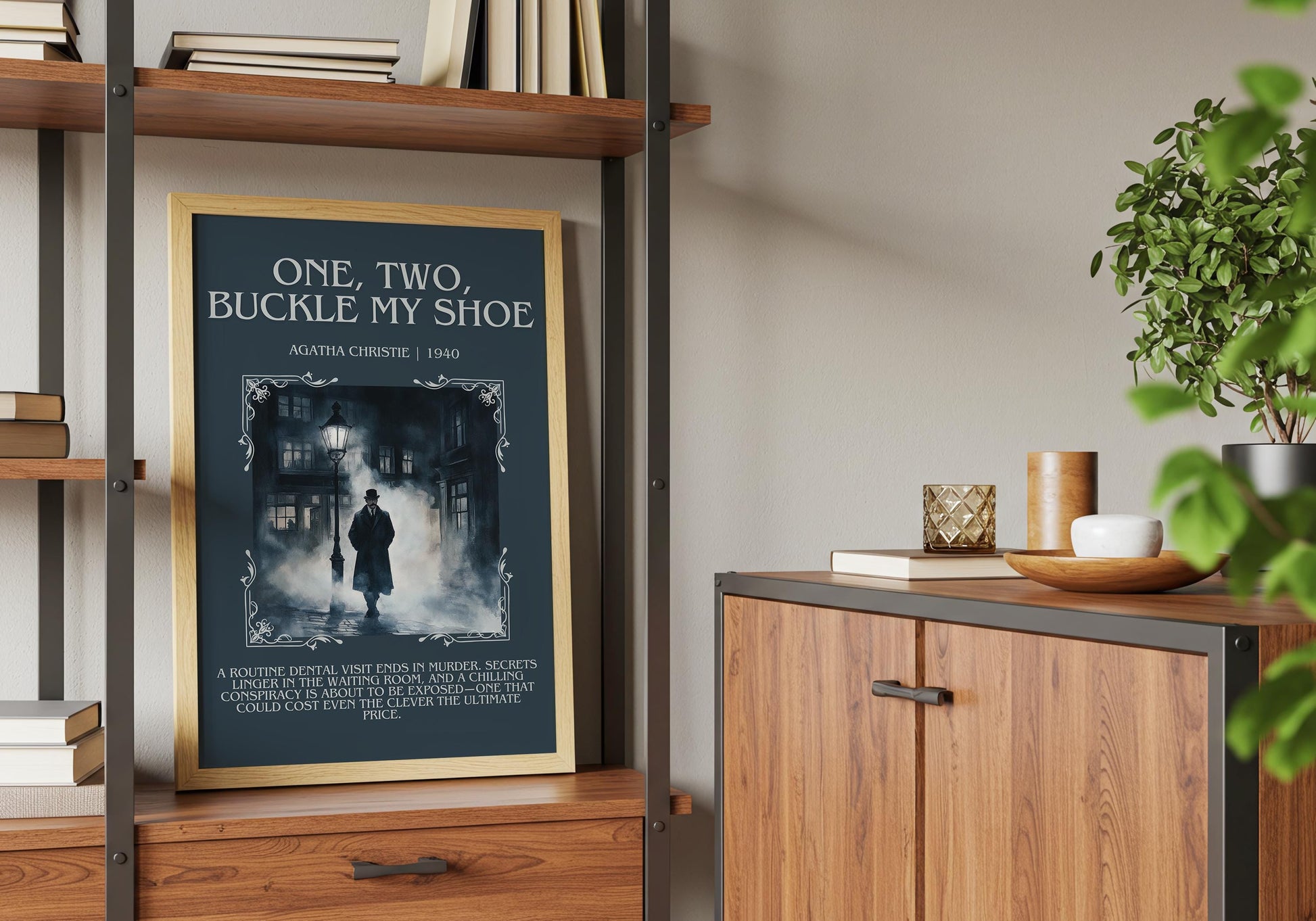 One Two Buckle My Shoe by Agatha Christie Descriptive, High Quality Poster Print.Free Delivery Wall Art.Author&Blurb Book Artwork.Novel Gift