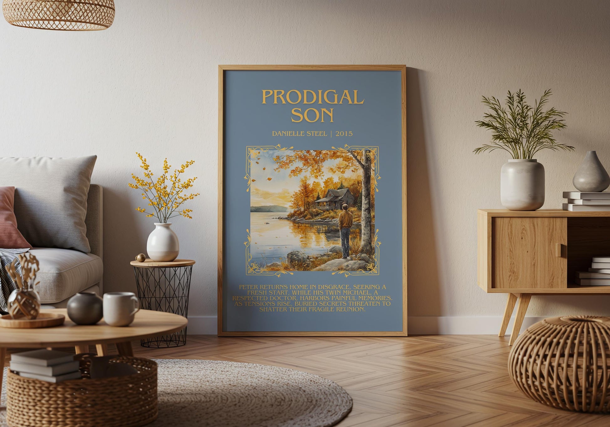 Prodigal Son by Danielle Steel Descriptive, High Quality Poster Print.Free Delivery Wall Art.Author&Blurb Book Artwork. Novel Gift Summary